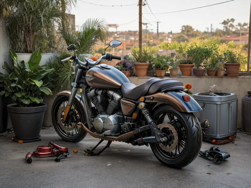 Tanque de moto plotado en vinilo, ejemplo de estética automotriz hecha en taller casero